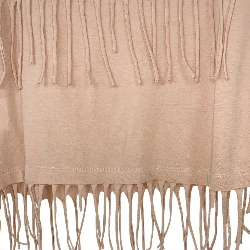 Haute Hippie Oversized Fringe Tee Small - Picture 6 of 10